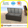 Outdoor rattan cushion box/ patio wicker cushion storage box